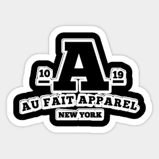 Aufait white og 1 logo white outline New York Sticker